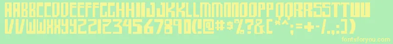 Weitere Informationen zur shellhead-Schriftart shellhead-Schriftart – Gelbe Schriften auf grünem Hintergrund