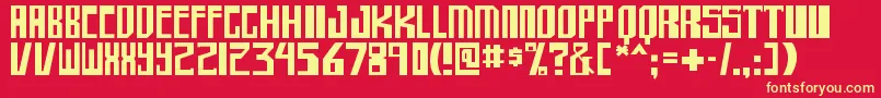 フォントshellhead – 黄色の文字、赤い背景