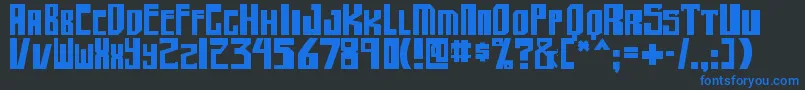 shellhead2 bold-Schriftart – Blaue Schriften auf schwarzem Hintergrund