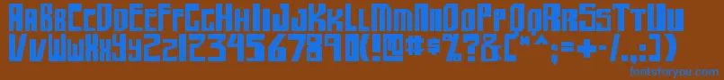 Czcionka shellhead2 bold – niebieskie czcionki na brązowym tle