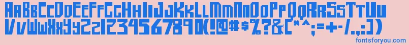 shellhead2 bold-Schriftart – Blaue Schriften auf rosa Hintergrund