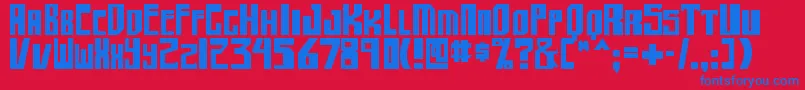 Czcionka shellhead2 bold – niebieskie czcionki na czerwonym tle