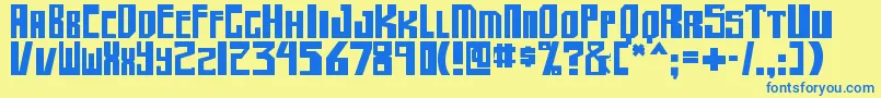 shellhead2 bold-fontti – siniset fontit keltaisella taustalla