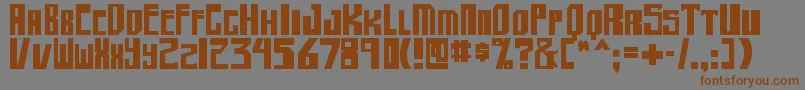 フォントshellhead2 bold – 茶色の文字が灰色の背景にあります。