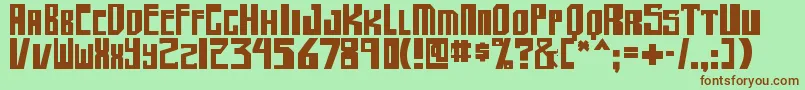 shellhead2 bold-Schriftart – Braune Schriften auf grünem Hintergrund