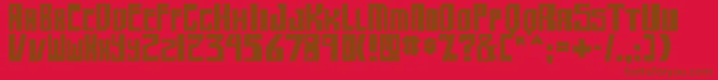 shellhead2 bold-Schriftart – Braune Schriften auf rotem Hintergrund