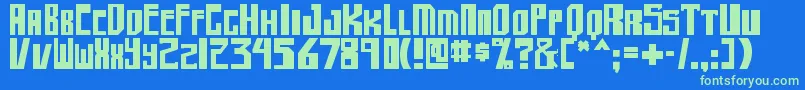 shellhead2 bold Font – Green Fonts on Blue Background