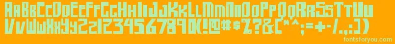 shellhead2 bold-fontti – vihreät fontit oranssilla taustalla