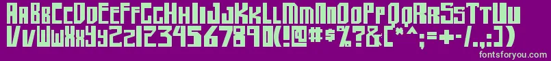 shellhead2 bold-fontti – vihreät fontit violetilla taustalla