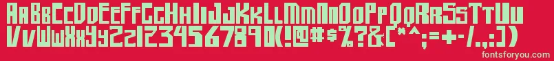 shellhead2 bold Font – Green Fonts on Red Background