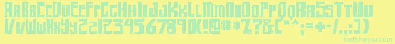 フォントshellhead2 bold – 黄色い背景に緑の文字