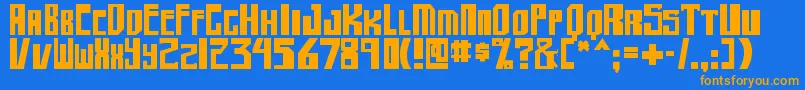 shellhead2 bold-Schriftart – Orangefarbene Schriften auf blauem Hintergrund