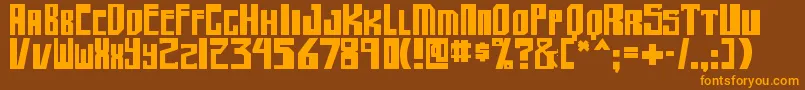 フォントshellhead2 bold – オレンジ色の文字が茶色の背景にあります。