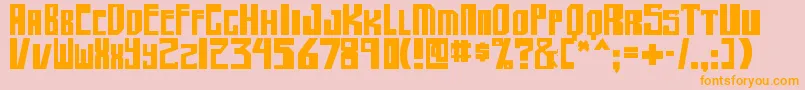 フォントshellhead2 bold – オレンジの文字がピンクの背景にあります。