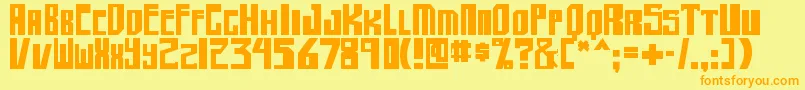 shellhead2 bold-Schriftart – Orangefarbene Schriften auf gelbem Hintergrund