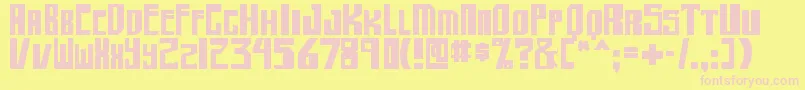 shellhead2 bold Font – Pink Fonts on Yellow Background