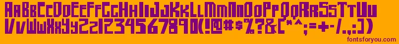 shellhead2 bold-Schriftart – Violette Schriften auf orangefarbenem Hintergrund