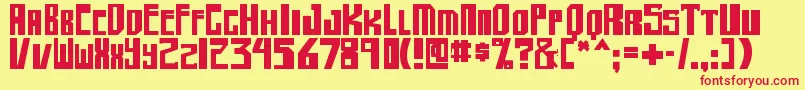 shellhead2 bold-fontti – punaiset fontit keltaisella taustalla