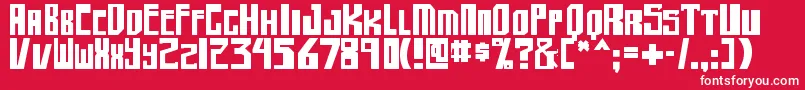 shellhead2 bold-Schriftart – Weiße Schriften auf rotem Hintergrund