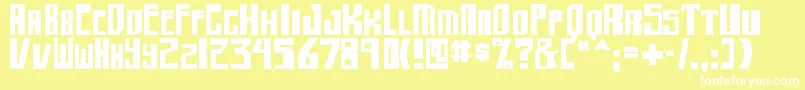 shellhead2 bold-Schriftart – Weiße Schriften auf gelbem Hintergrund