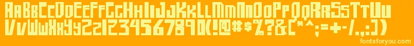 shellhead2 bold-Schriftart – Gelbe Schriften auf orangefarbenem Hintergrund