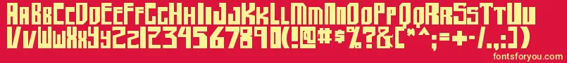shellhead2 bold-fontti – keltaiset fontit punaisella taustalla