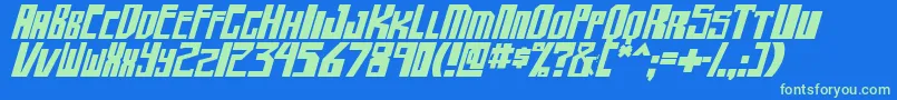 shellhead2 boldital-Schriftart – Grüne Schriften auf blauem Hintergrund
