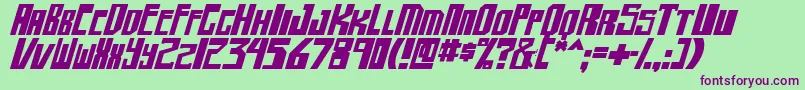 shellhead2 boldital-Schriftart – Violette Schriften auf grünem Hintergrund
