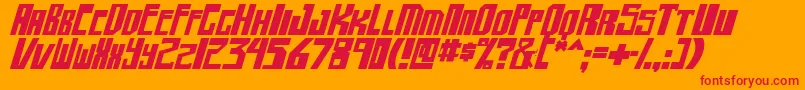 shellhead2 boldital Font – Red Fonts on Orange Background