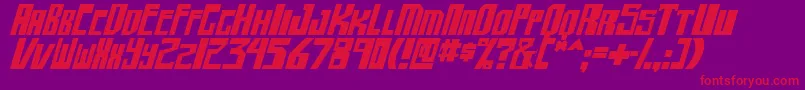 shellhead2 boldital Font – Red Fonts on Purple Background