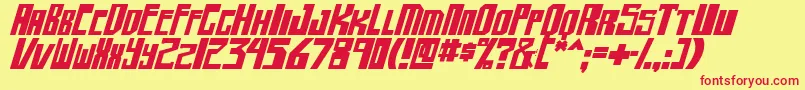 shellhead2 boldital Font – Red Fonts on Yellow Background