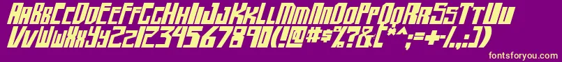 shellhead2 boldital Font – Yellow Fonts on Purple Background