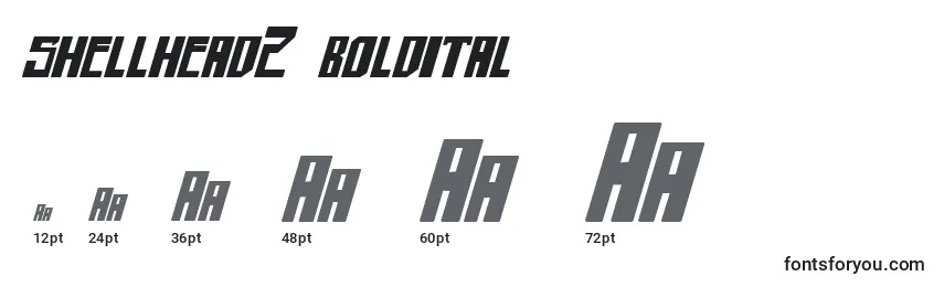 Размеры шрифта Shellhead2 boldital