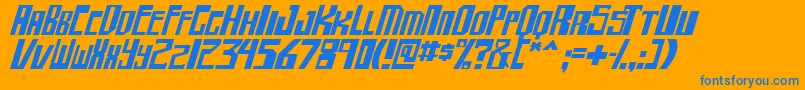 shellhead2 ital Font – Blue Fonts on Orange Background