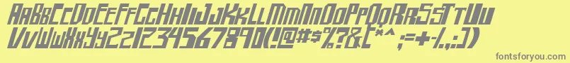 shellhead2 ital Font – Gray Fonts on Yellow Background