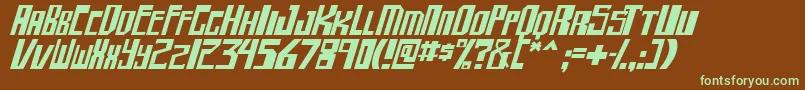 shellhead2 ital Font – Green Fonts on Brown Background