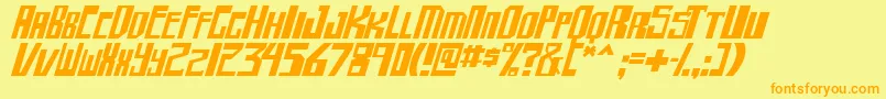 shellhead2 ital Font – Orange Fonts on Yellow Background