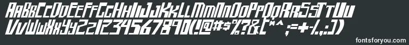 Шрифт shellhead2 ital – белые шрифты на чёрном фоне