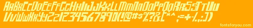 shellhead2 ital Font – Yellow Fonts on Orange Background