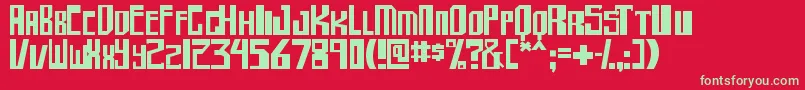 フォントshellhead2 – 赤い背景に緑の文字