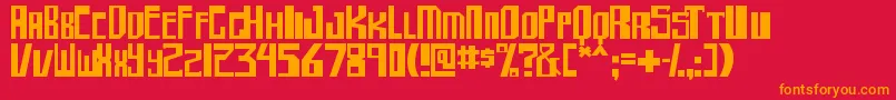 フォントshellhead2 – 赤い背景にオレンジの文字