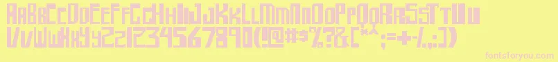 shellhead2-Schriftart – Rosa Schriften auf gelbem Hintergrund