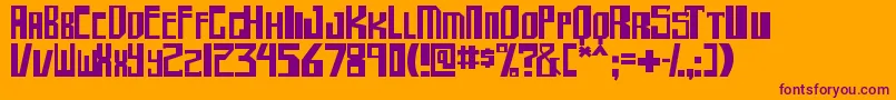 shellhead2-Schriftart – Violette Schriften auf orangefarbenem Hintergrund