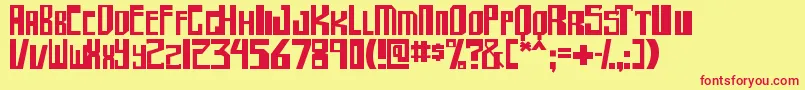 shellhead2 Font – Red Fonts on Yellow Background