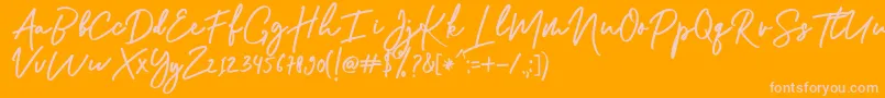 Shellia Font – Pink Fonts on Orange Background