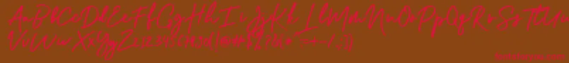 Shellia-Schriftart – Rote Schriften auf braunem Hintergrund