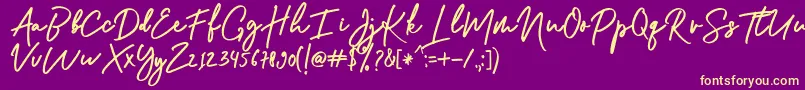 Shellia Font – Yellow Fonts on Purple Background
