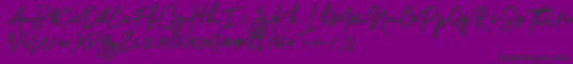 Shellia-fontti – mustat fontit violetilla taustalla