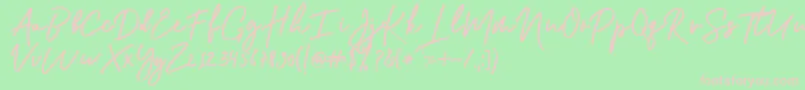 Shellia Font – Pink Fonts on Green Background