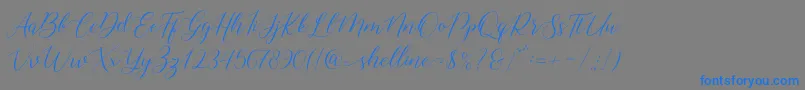 shelline-Schriftart – Blaue Schriften auf grauem Hintergrund